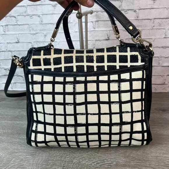 Coach Madison Graphics Black and White Plaid Canvas, 28084 - Picture 4 of 7